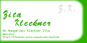 zita kleckner business card